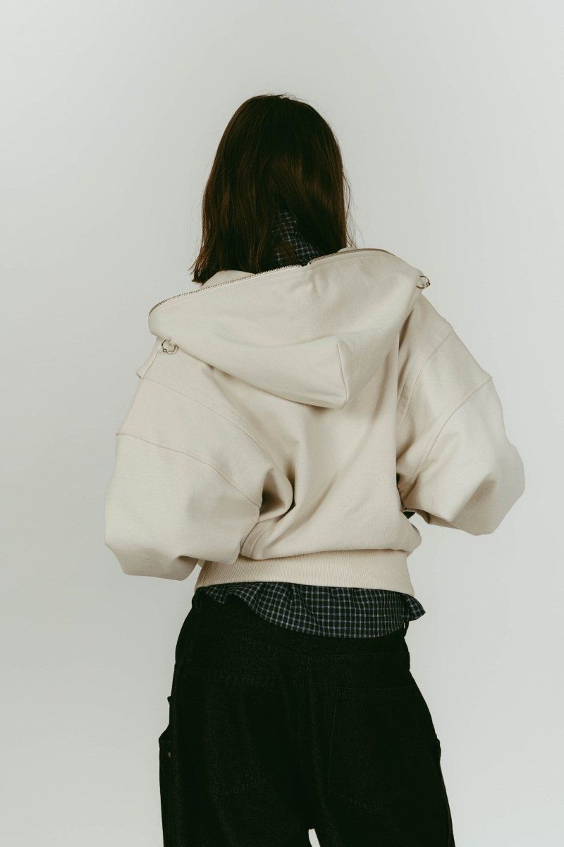 pierced hooded sweatshirt (Lightbeige) / ピアス スウェットフーディ (ライトベージュ) / 26SS