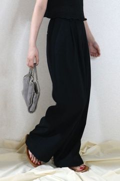 STITCH BELT STRAIGNT SLACKS / ステッチベルトストレートスラックス (ネイビー)