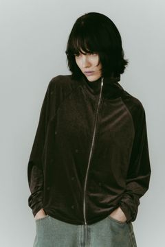 velours track jacket / ベロアトラックジャケット (グレー) / 25AW