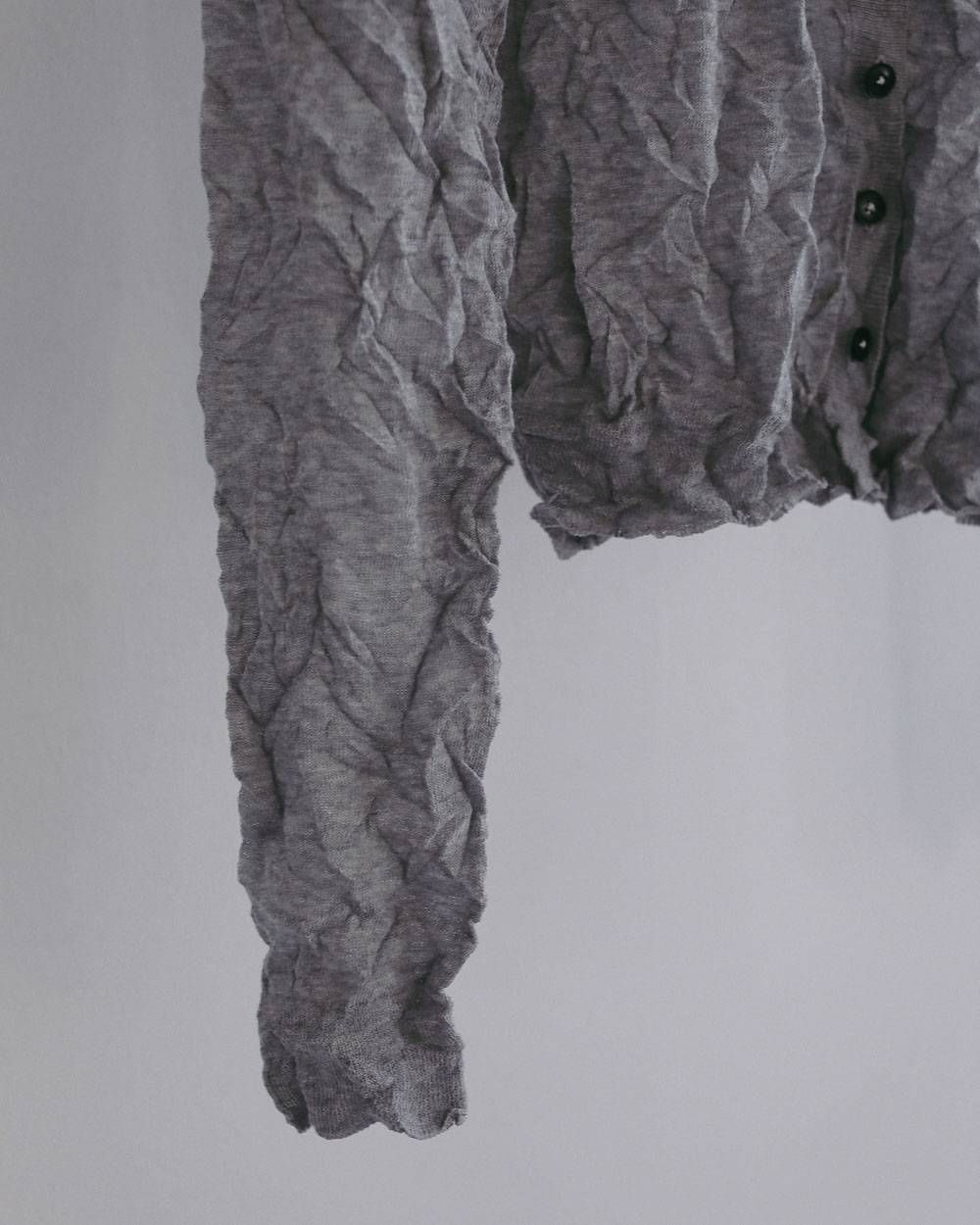 ウォッシャーニットカーディガン (グレー) Washer Knit Cardigan (Gray) / 27SS