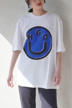 【HUGO BLUE】スマイルプリントTシャツ (ホワイト) / ユニセックス