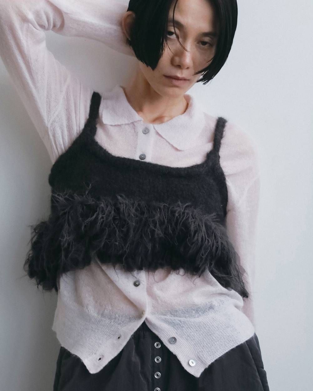 オーバーニットシャツ (ピンク) Over Knit Shirts (Pink) / 26AW 【6月29日まで期間限定予約】