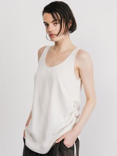 【25SS】ACETATE GATHER TANK / アセテートギャザータンクトップ (アイボリー)