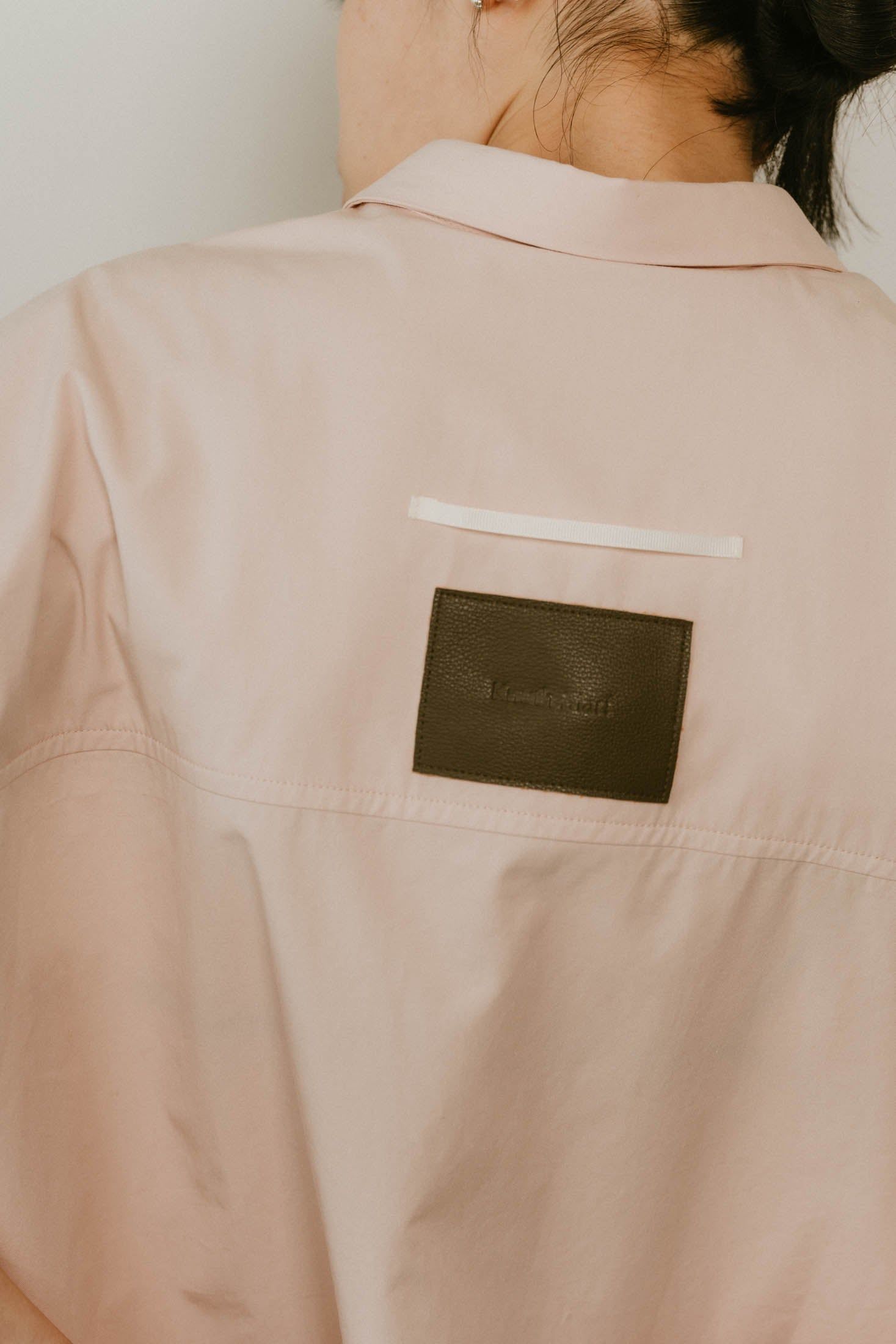 stripe label nosleeve shirt / ストライプ ラベル ノースリーブ シャツ (ピンク) / 25SS