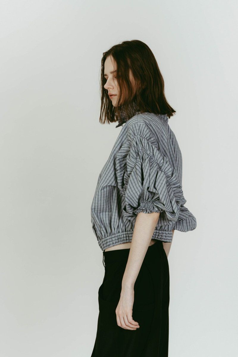 many way frill blouse (Check) / メニーウェイ フリルブラウス (チェック) / 26SS