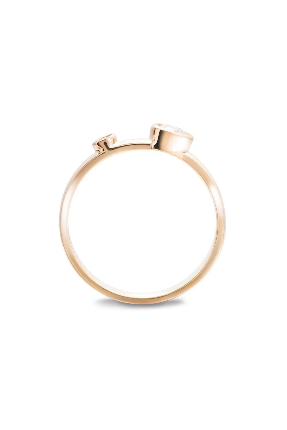 TWIN STONE RING / ツイン ストーン リング K9/K18 (ピンクゴールド)