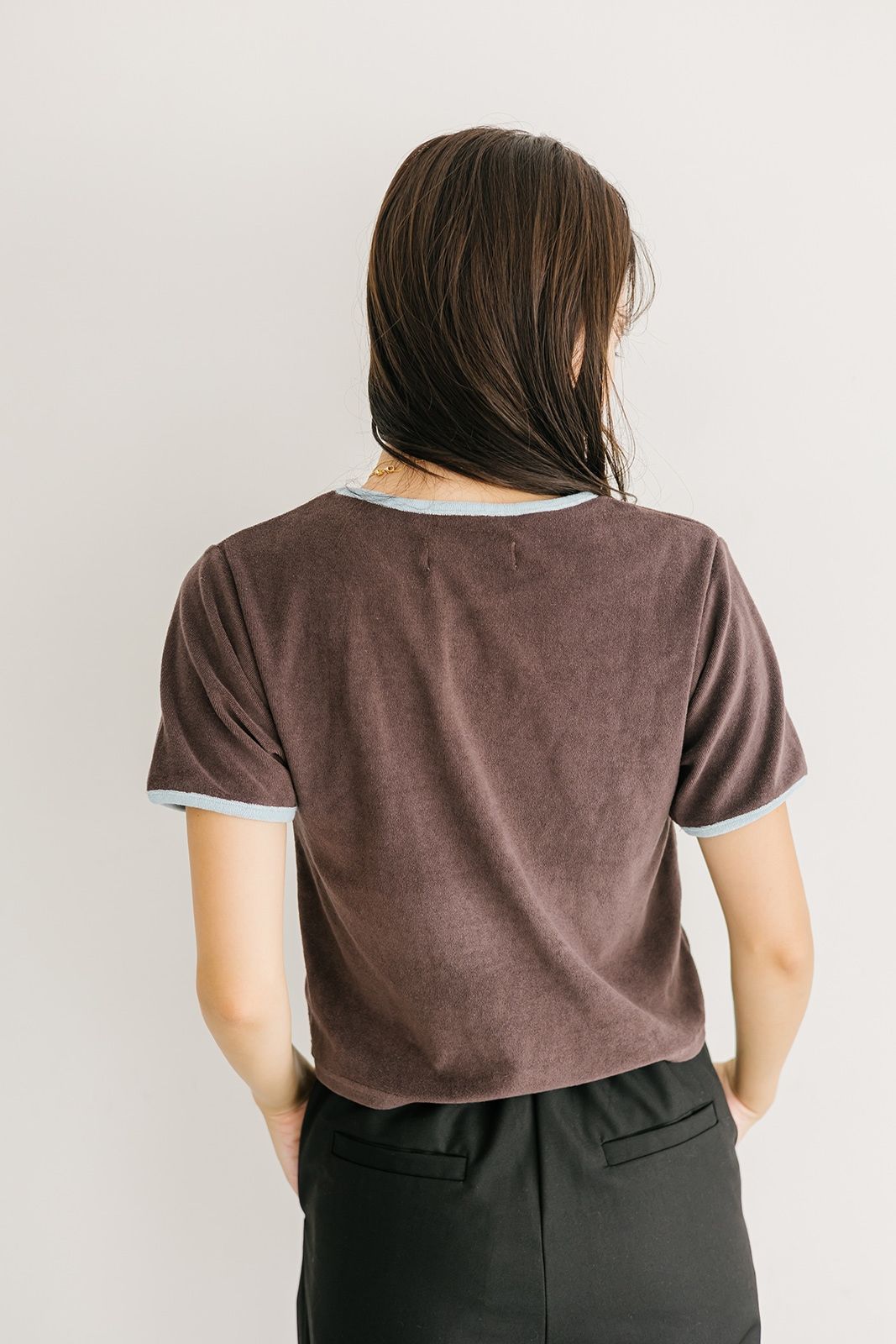 CAVEZA ROSSO - バイカラーパイルTシャツ (ブラウン) | Sir