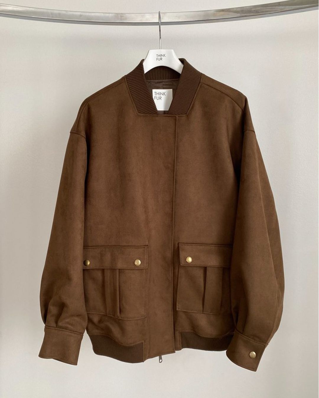 【先行予約】【26TH-04】フェイクスエードブルゾン (ブラウン) Fake Suede Blouson (Brown) /  エコファー  /  フェイクファー 【受注期間6/14 23:59まで】