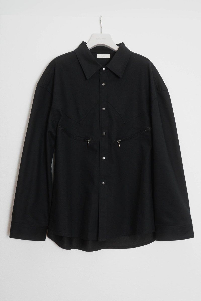 western leather shirt / ウエスタンレザーシャツ (ブラック)