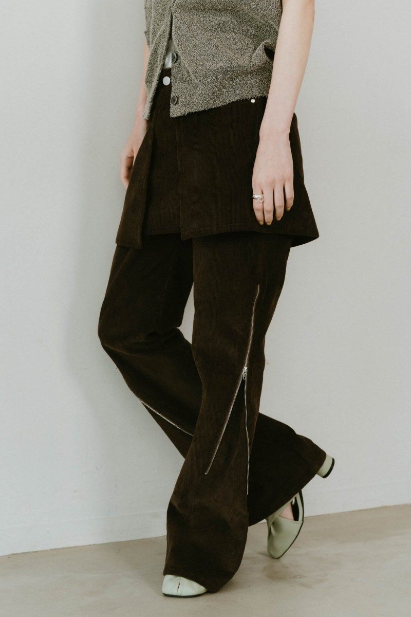 クヌースマーフ Knuth Marf - 2piece zip flare pants / 2ピース ジップフレア