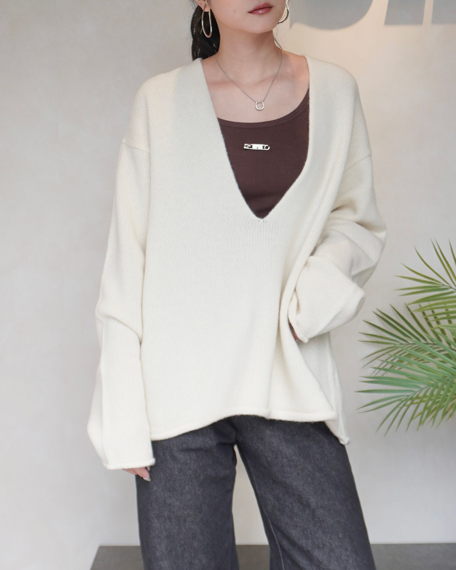 【25AW】HAMILTON V NECK KNIT / ハミルトン Vネックニット (アイボリー)