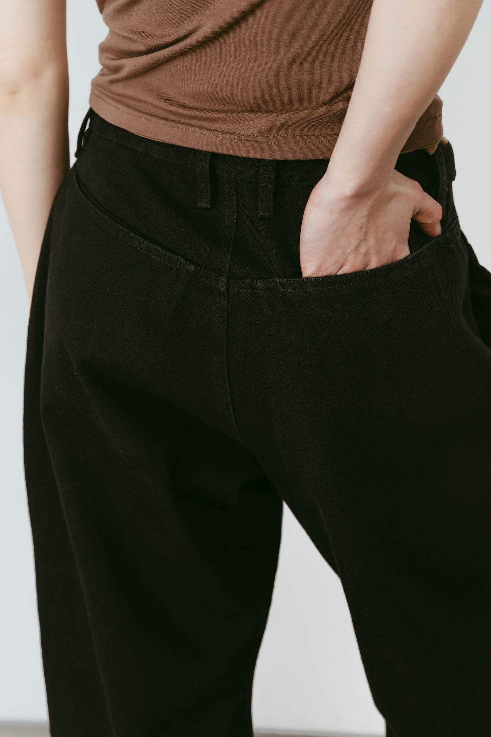 ドレープデニム (スタッズなしブラック) draped denim pants(unisex) (Black) /  26SS