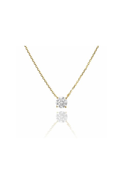 【即納】SOLITAIRE MOISSANITE NECKLACE / ソリティア モアサナイト ネックレス K10 0.5ct (イエローゴールド)