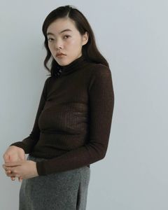 Soft Rib Turtle / ソフトリブ タートルネックニット (ブラウン)