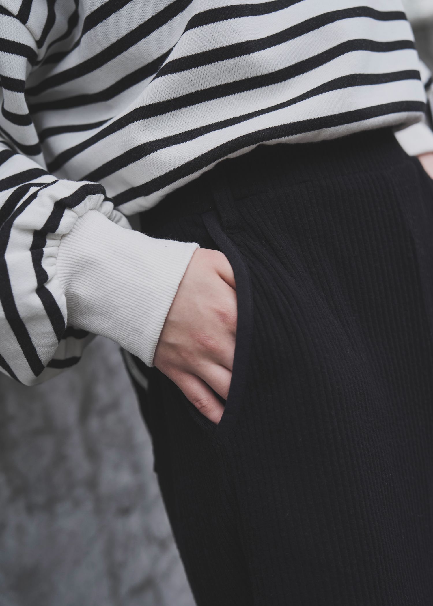 pocket piece name brushed rib S/PT / ブラッシュドリブショートパンツ (ブラック) / 25AW /