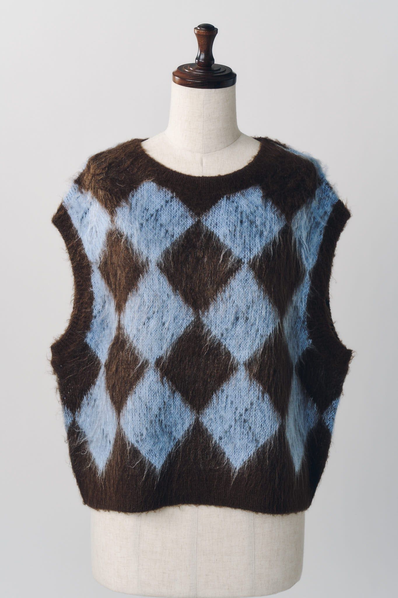 アーガイルニットベスト (ブラウン) argyle knit vest (Brown) / 26AW