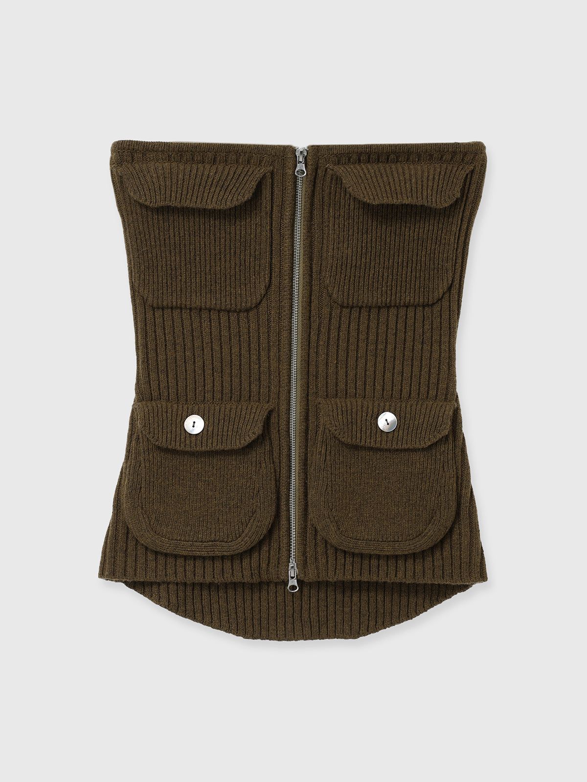【25AW】MILITALY KNIT BUSTIER / ミリタリー ニットビスチェ (カーキ)