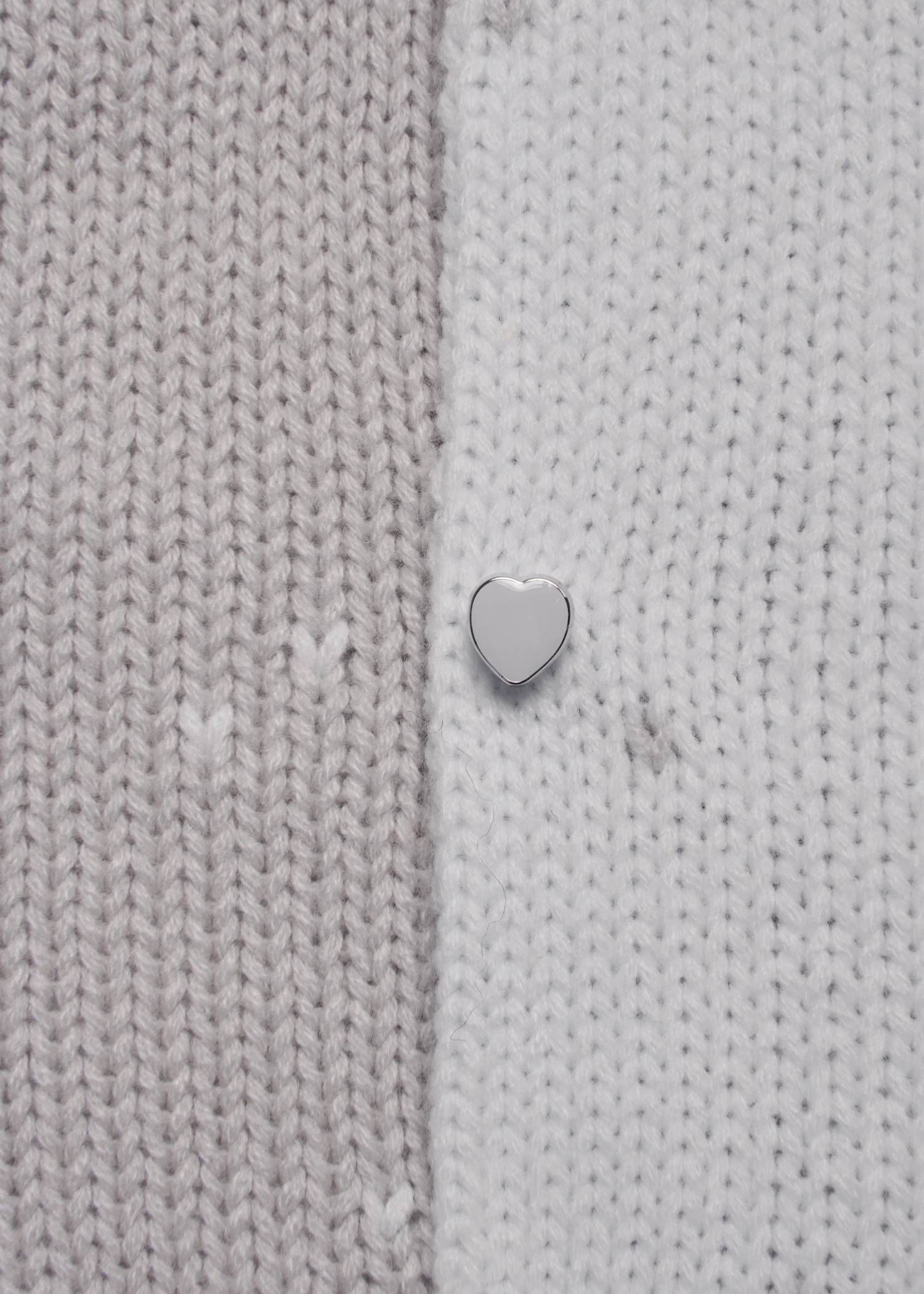 【ショート】ハートドット リバーシブルカーディガン (アイボリー×アイス) short heart dot jacquard reversible knit cardigan (ivory×ice) /  26SS