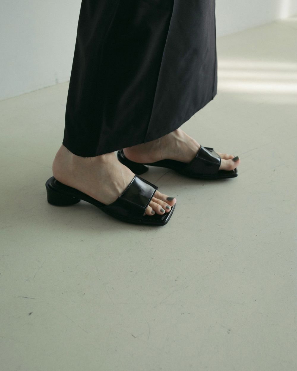 Square Ecoleather Sandals スクエアエコレザーサンダル ànuke - Square Ecoleather Sandals / スクエアエコレザー