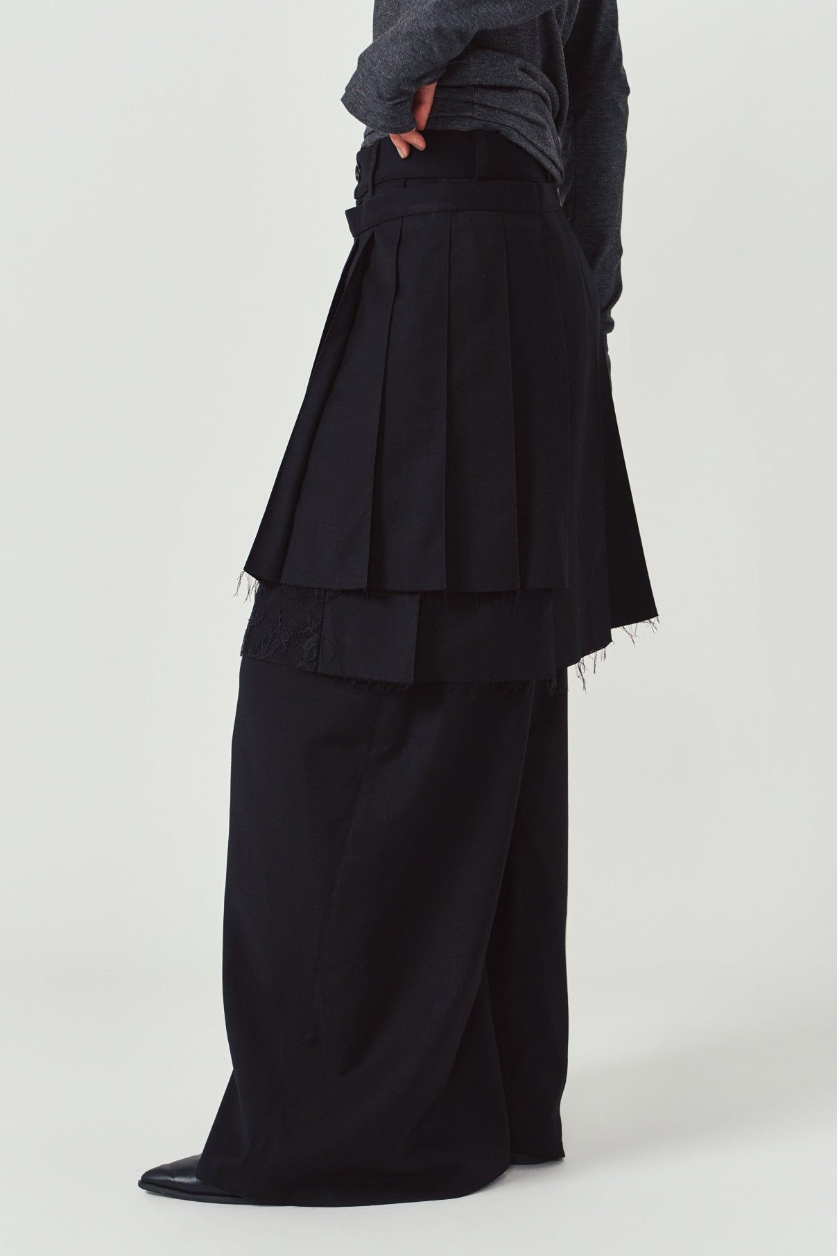 Knuth Marf - プリーツスカートパンツ (ブラック) pleated skirt pants