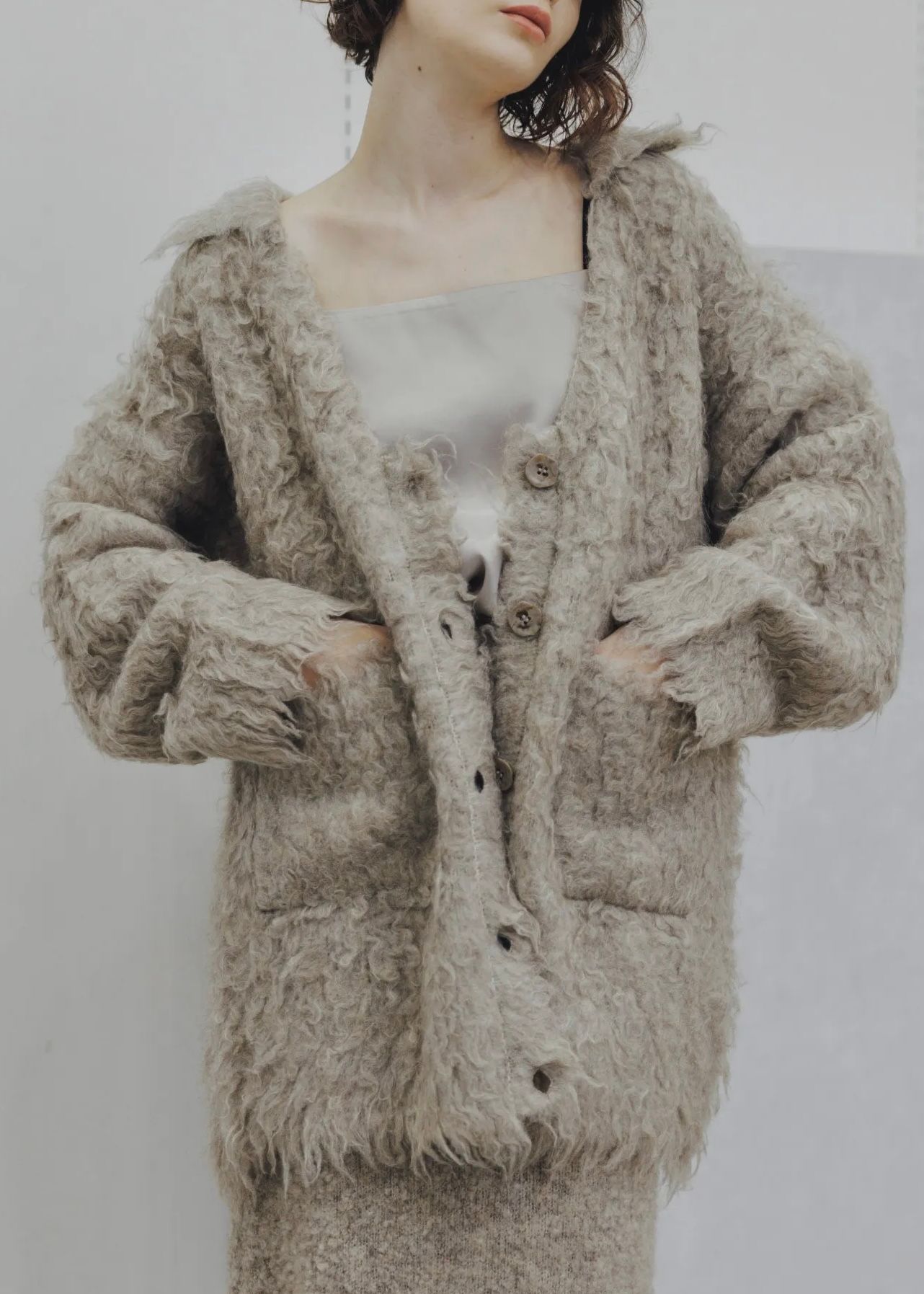brushed lightly reversible knit cardigan / リバーシブルニットカーディガン (ミルクティー) / 25AW