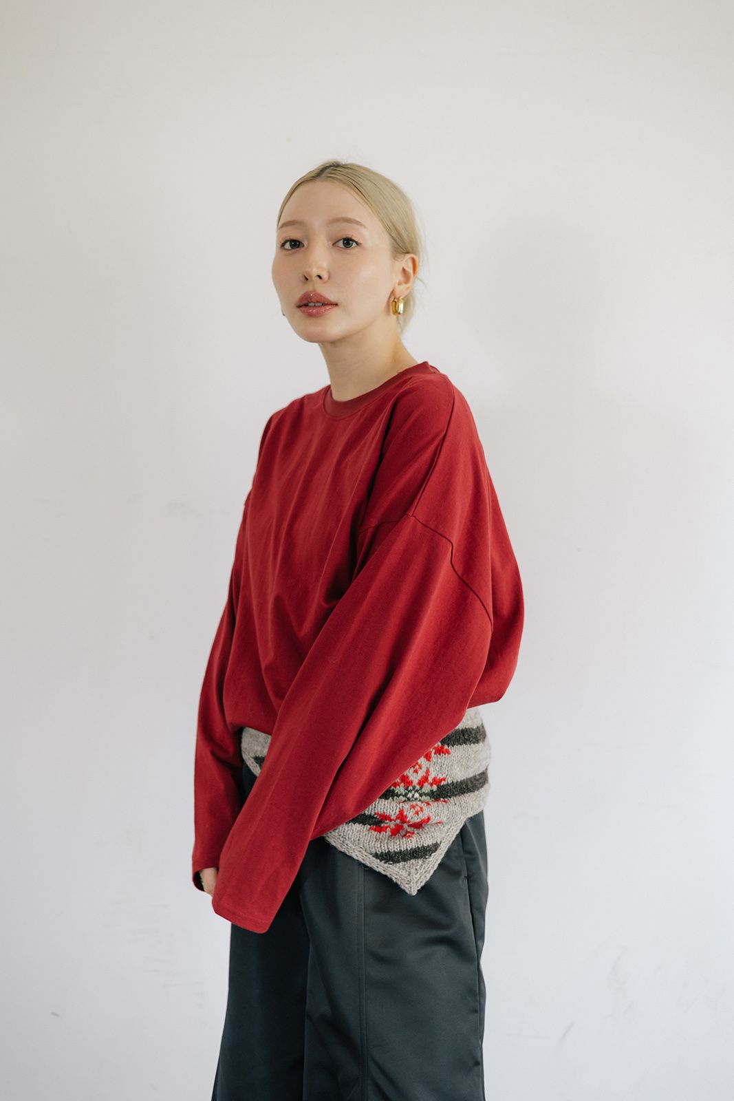 ベーシックロングTシャツ (バーガンディ) Basic Long Sleeve T-shirt (Burgundy) / 26AW