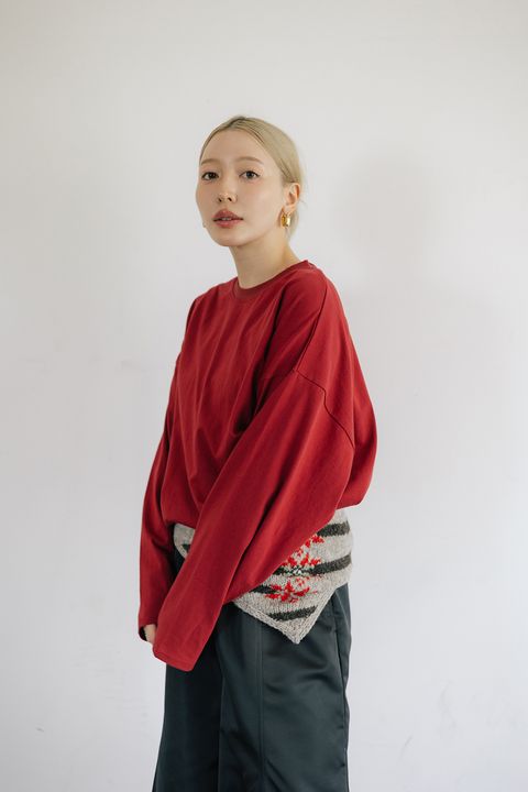 ベーシックロングTシャツ (バーガンディ) Basic Long Sleeve T-shirt (Burgundy) / 26AW