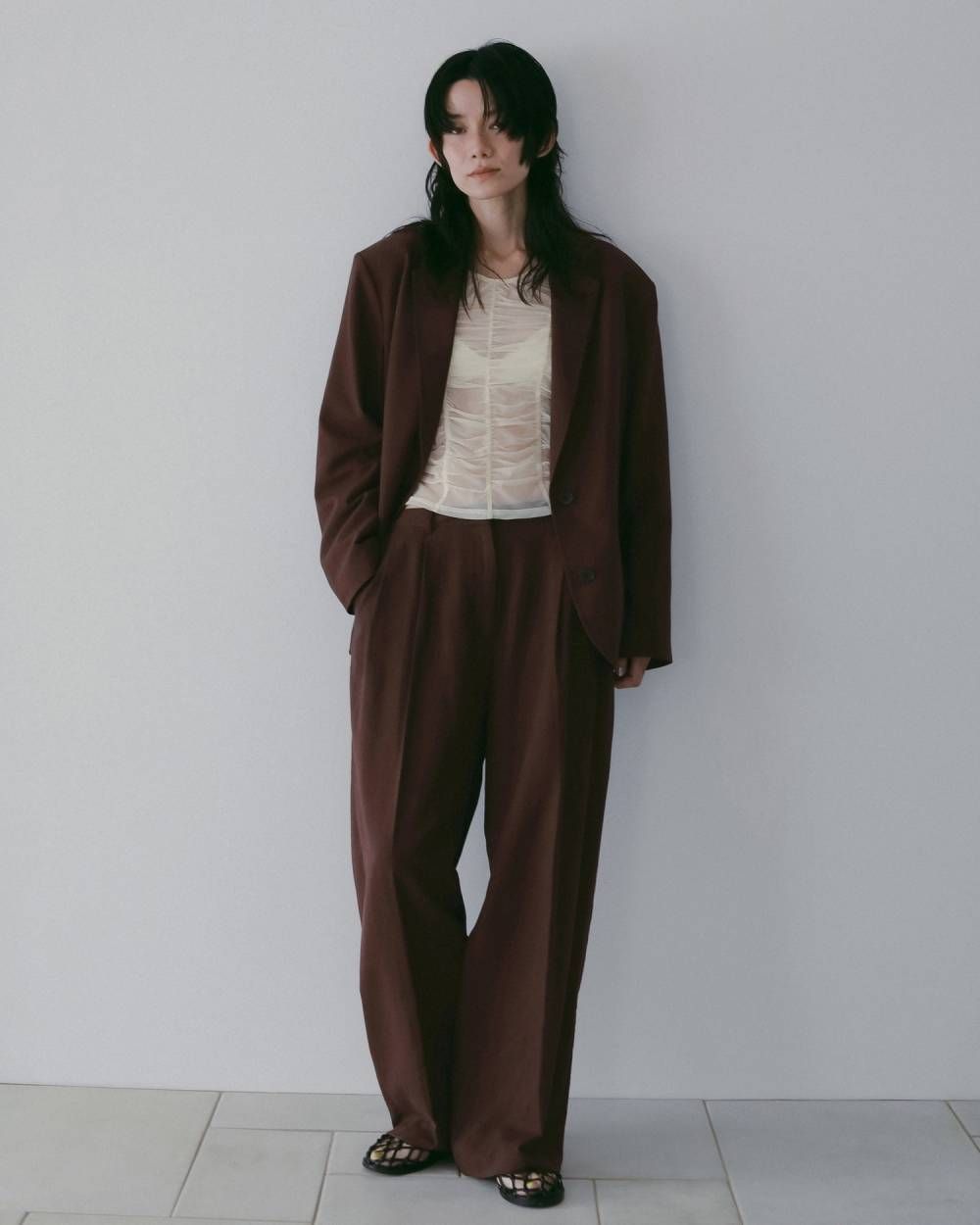 オーバーリネンジャケット (ブラウン) Over Linen Jacket (Brown) /  26SS