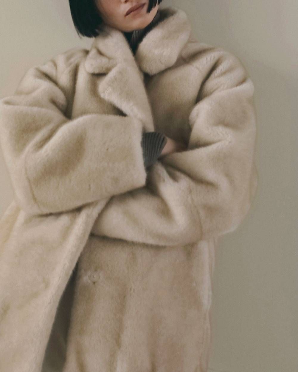 エコミンクファー ジャケット (アイボリー) Eco Minkfur Jacket (Ivory) / 26AW 【6月29日まで期間限定予約】
