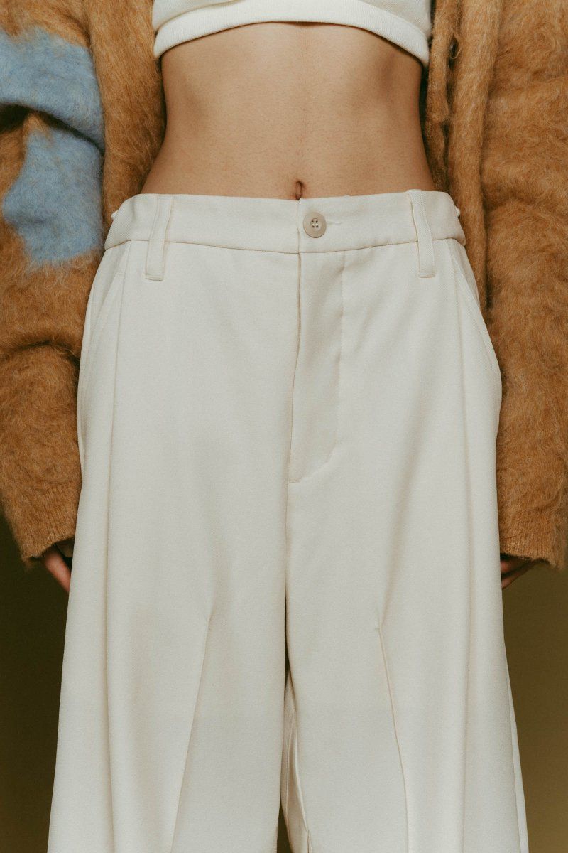 front slit pants(unisex) / フロントスリットパンツ (ホワイト) / 25AW