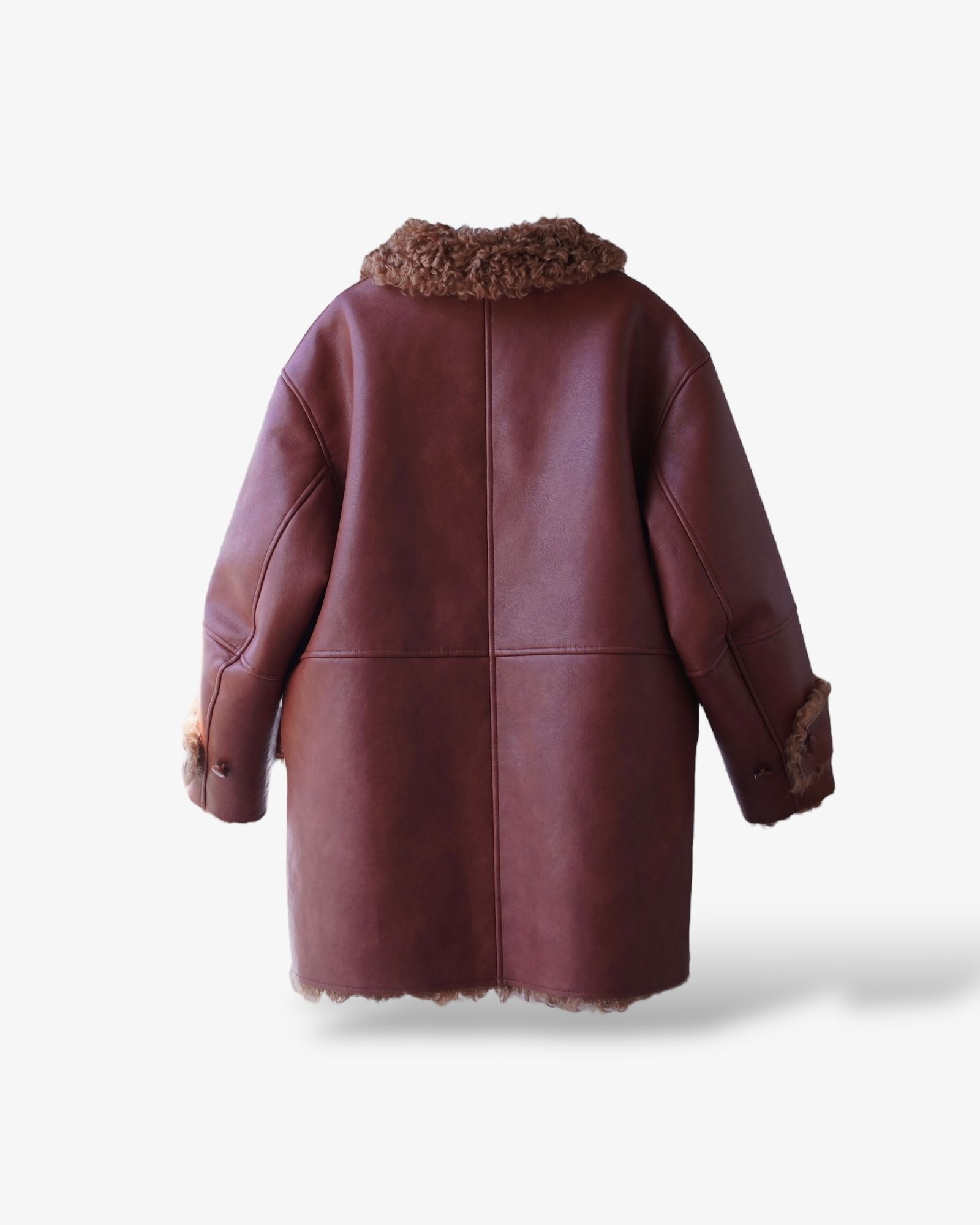 【25AW】Vintage Like Fake Mouton Reversible Coat (テラコッタ) / ヴィンテージライクムートン リバーシブルファーコート / エコファー / フェイクファー