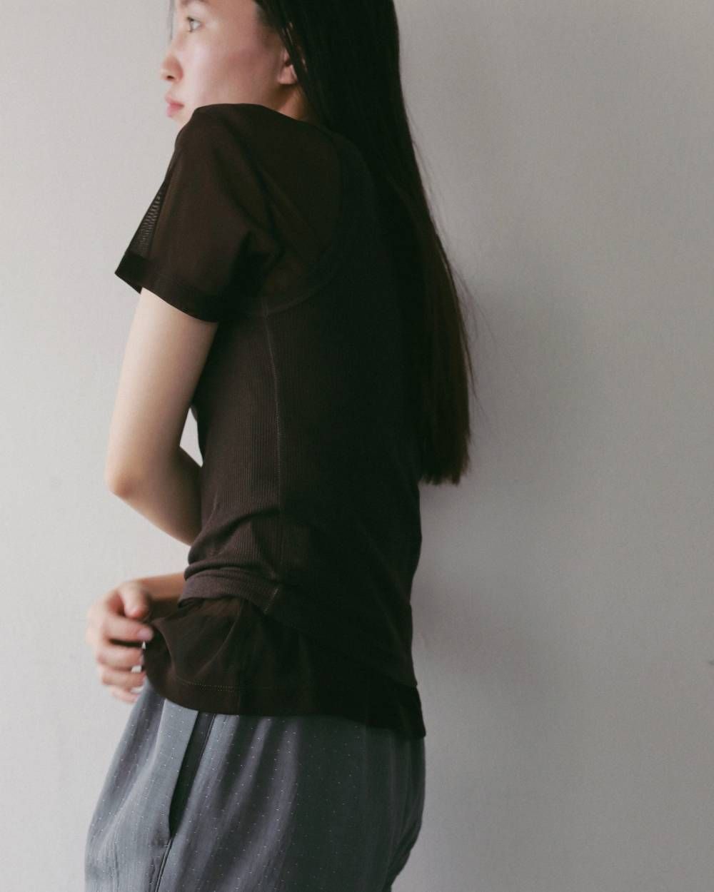 ウールタンクトップ (ブラウン) Wool Rib Tanktop (Brown) / 27SS
