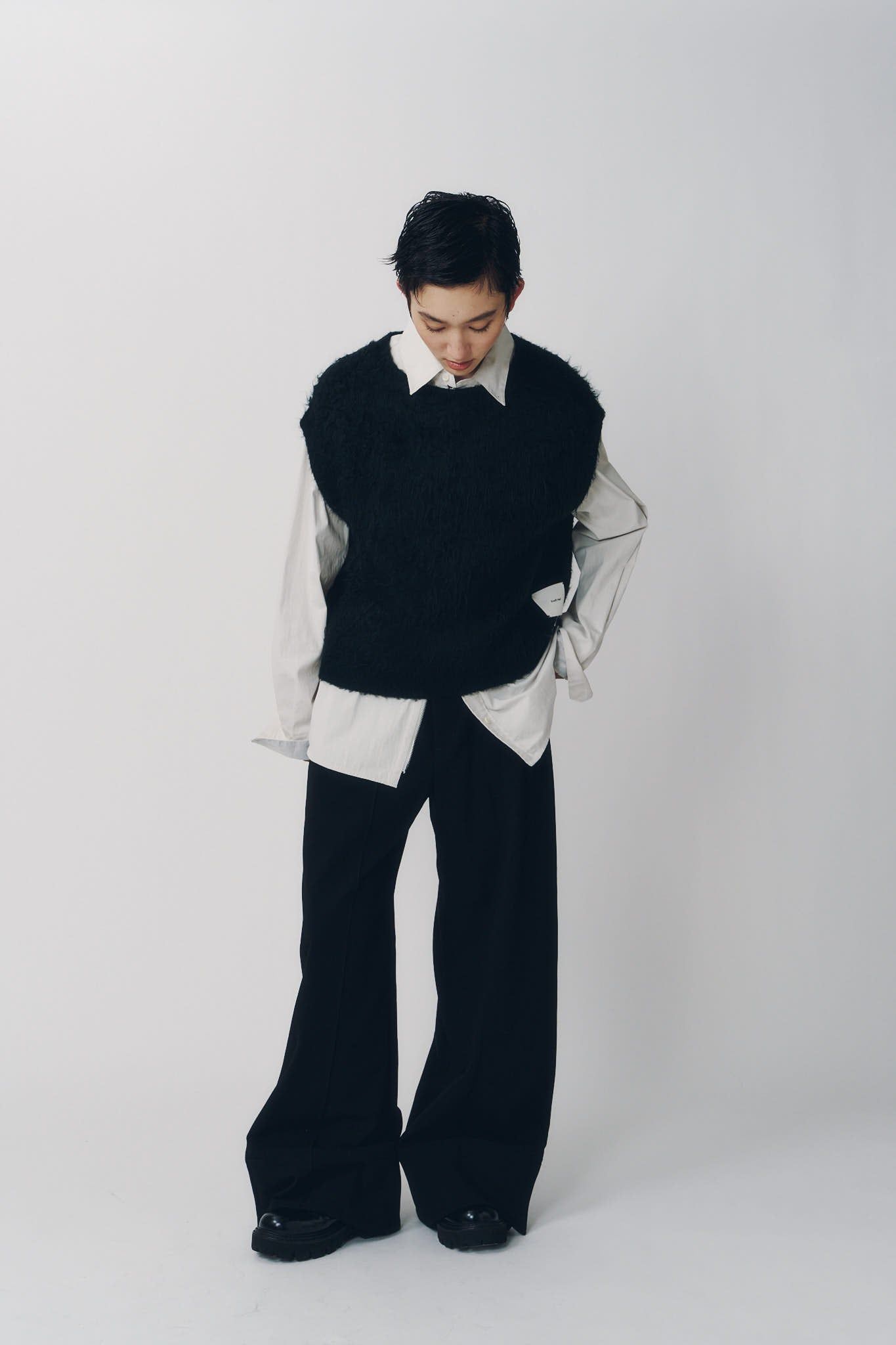 アーガイルニットベスト (ブラック) argyle knit vest (Black) / 26AW