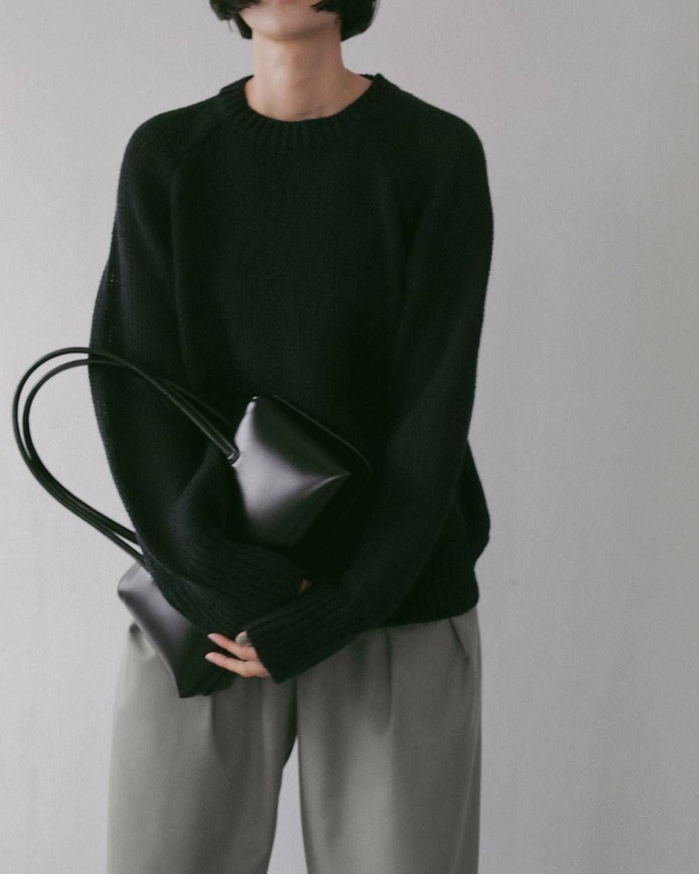 レザーボストンバッグ (ブラック) Leather Boston Bag (Black) / 27SS