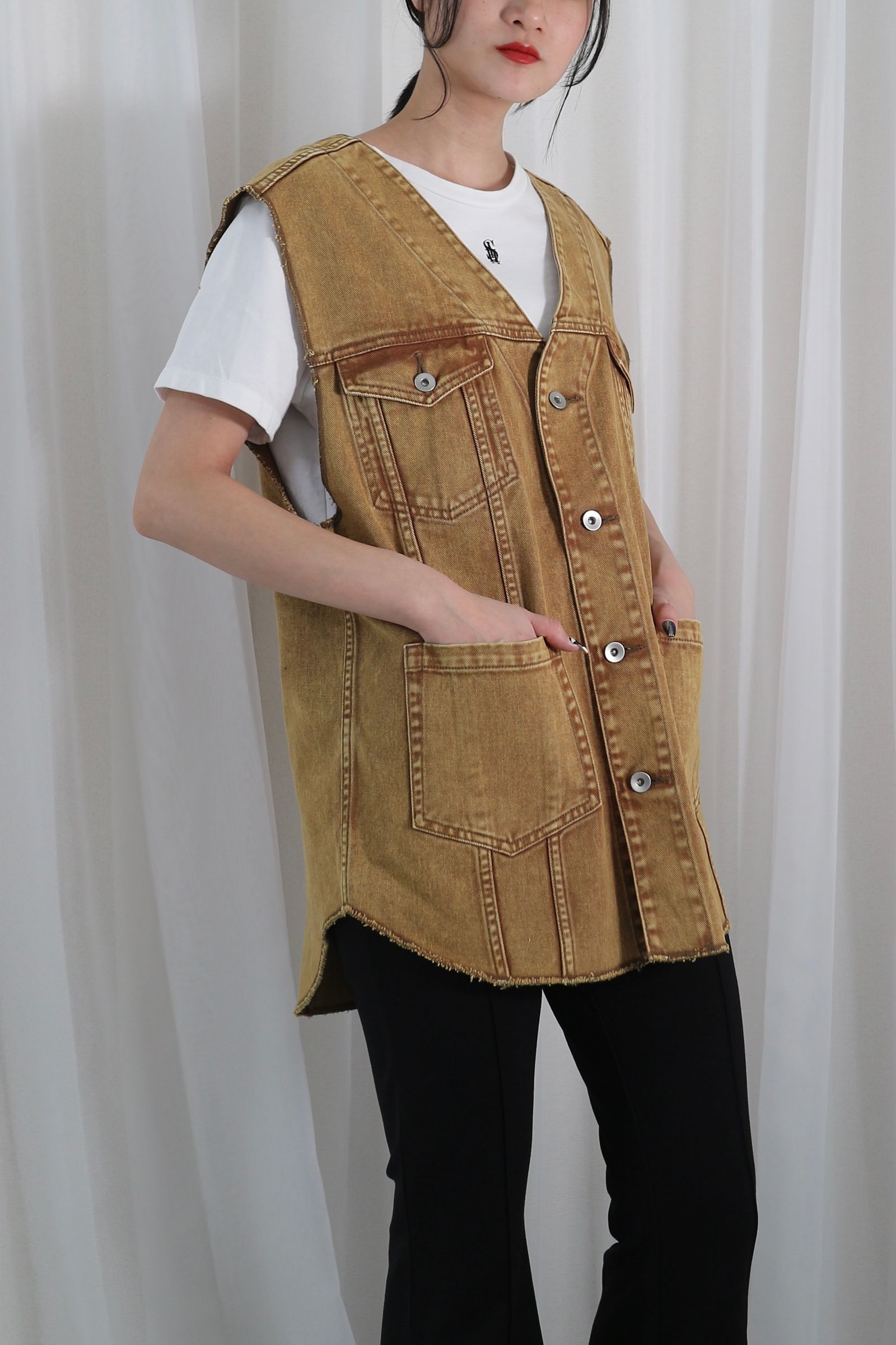 NOUNLESS - VINTAGE LIKE DENIM VEST JACKET / ビンテージライクデニム 