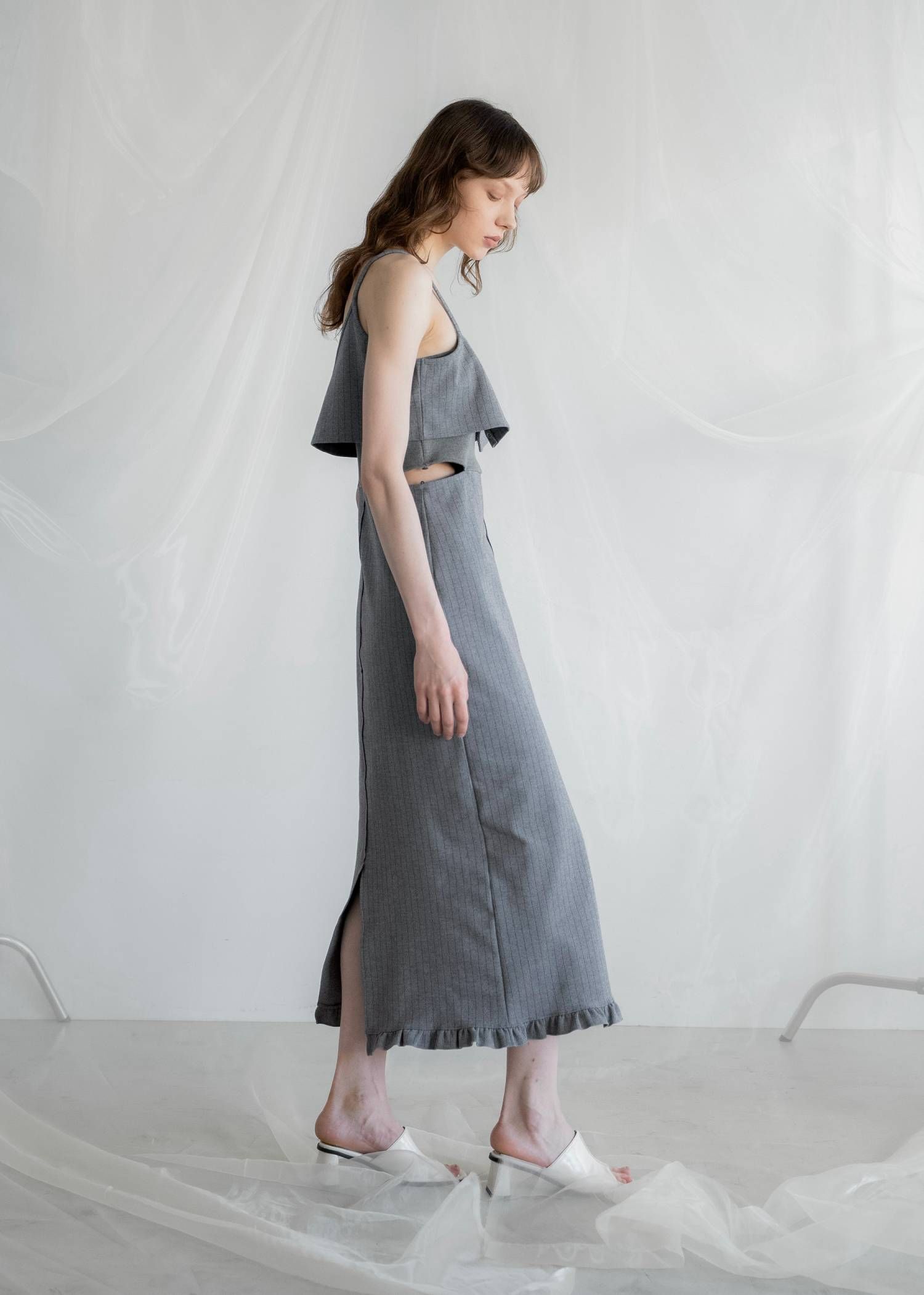 レイヤード3ピース ワンピース (ミックス) asymmetry layered 3 piece stripe OP (Mix) /  26SS