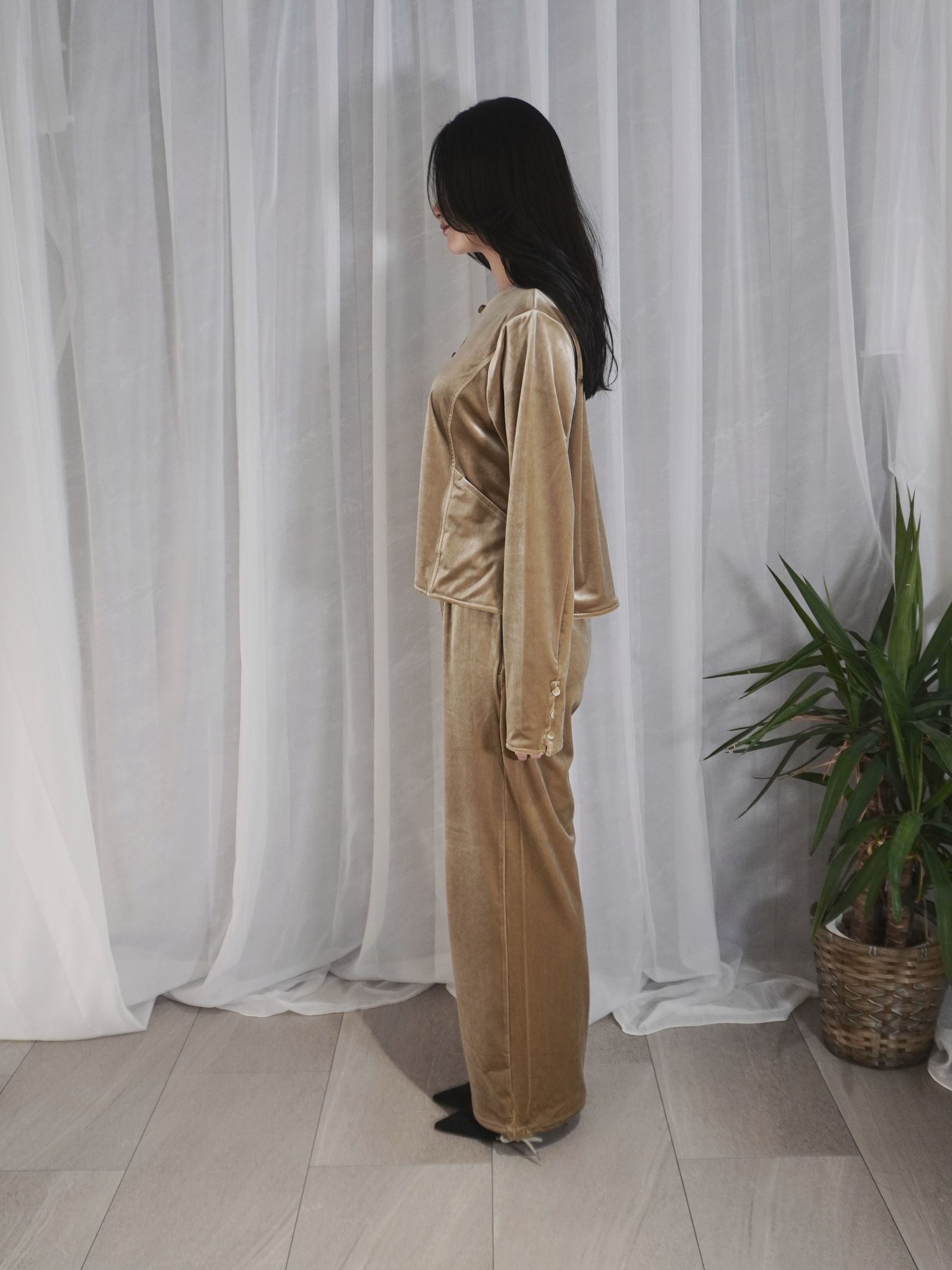 【25AW】HILTON VELOUR PANTS / ヒルトンベロアパンツ (ベージュ)