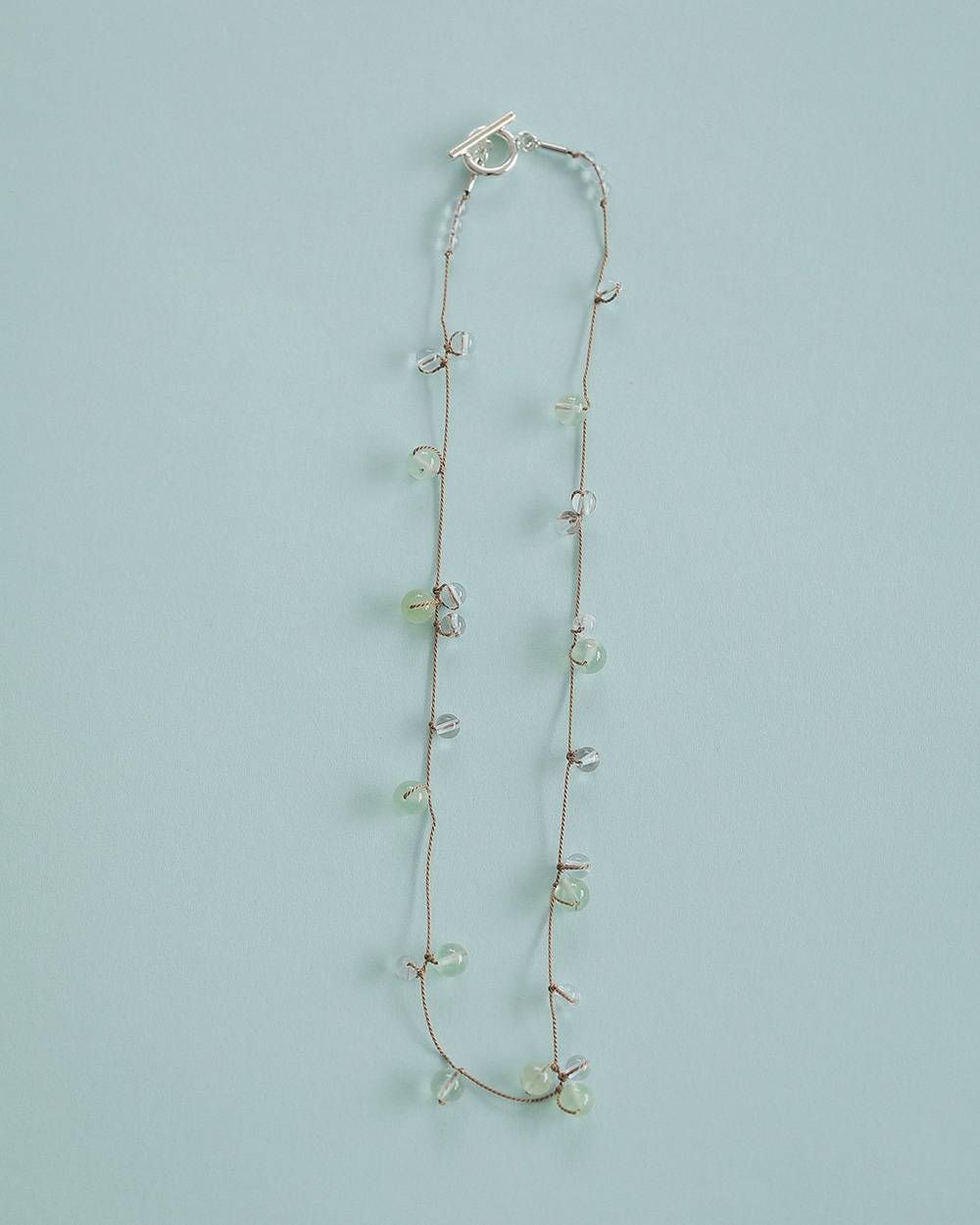 シルクコードネックレス (ベージュ) Stone Silkcord Necklace (Beige) / 27SS