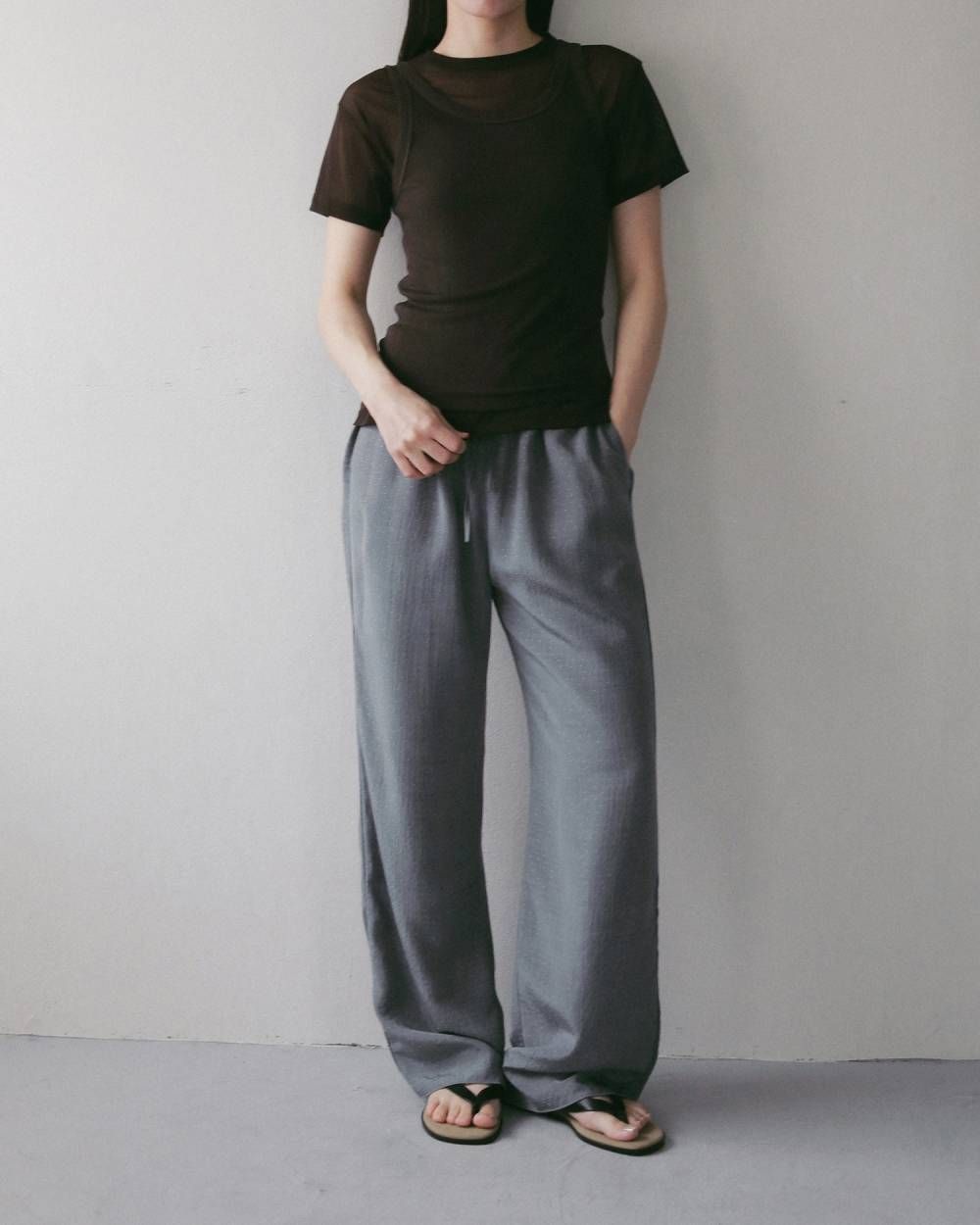 ウールタンクトップ (ブラウン) Wool Rib Tanktop (Brown) / 27SS