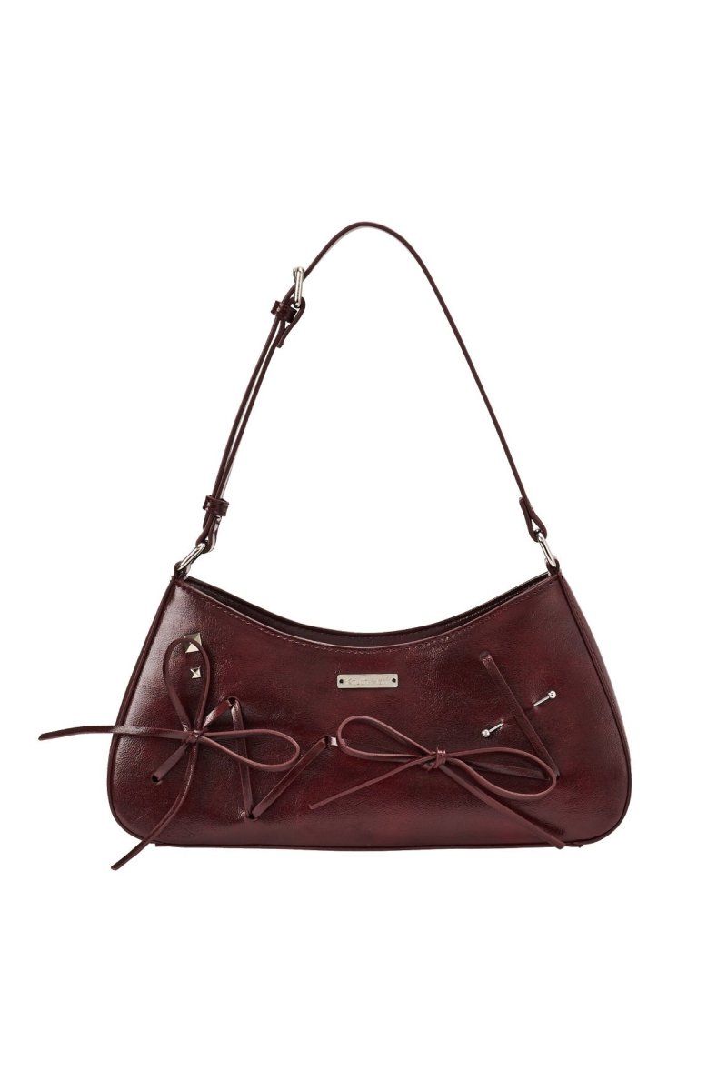 ribbon accent bag (Burgundy) / リボンアクセントバッグ (バーガンディ) / 26SS