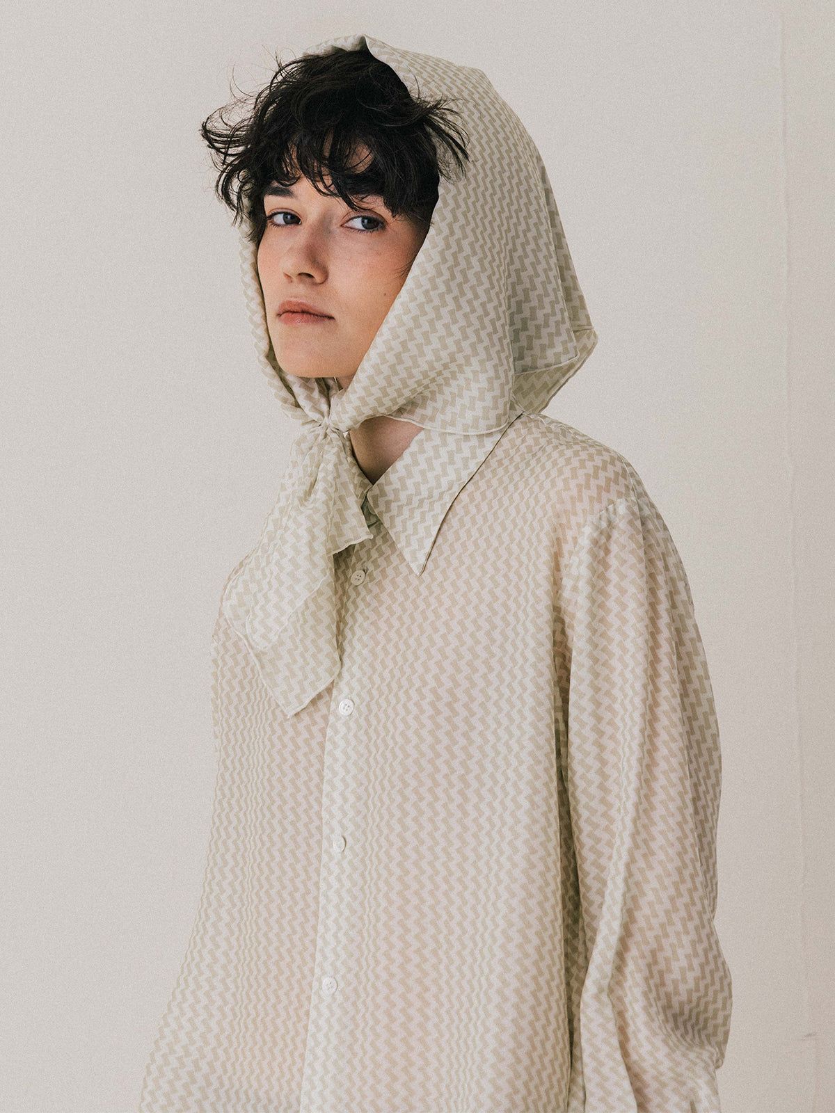 【25AW】GEOMETRIC SHIRT / ジオメトリックシャツ (ベージュ)