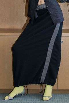 SWEAT DOCKING LINE SKIRT (NOIR) / スウェットドッキングラインスカート ノワール