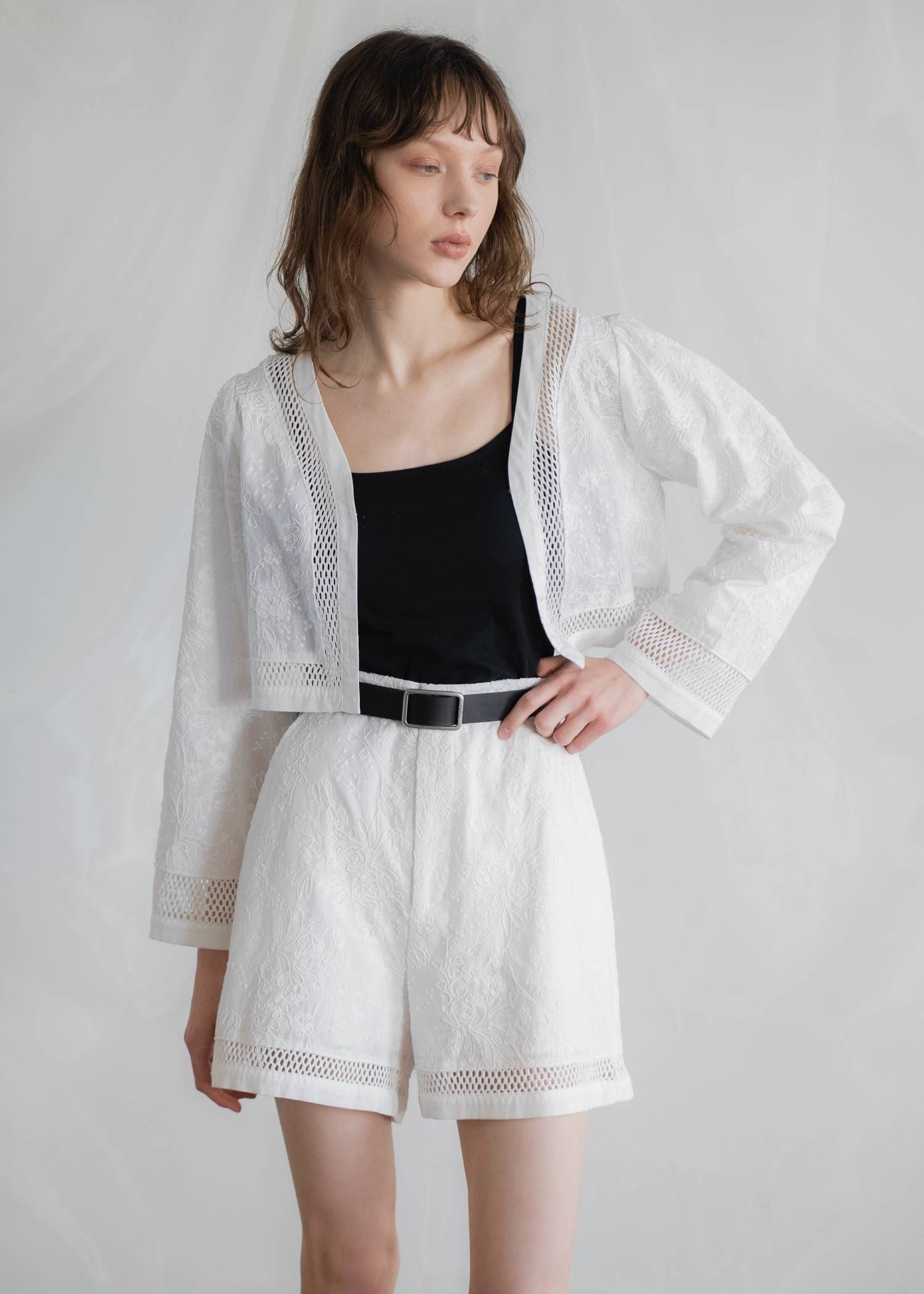 コットンレース ショートパンツ (ホワイト) cotton lace trimming S/PT (White) /  26SS