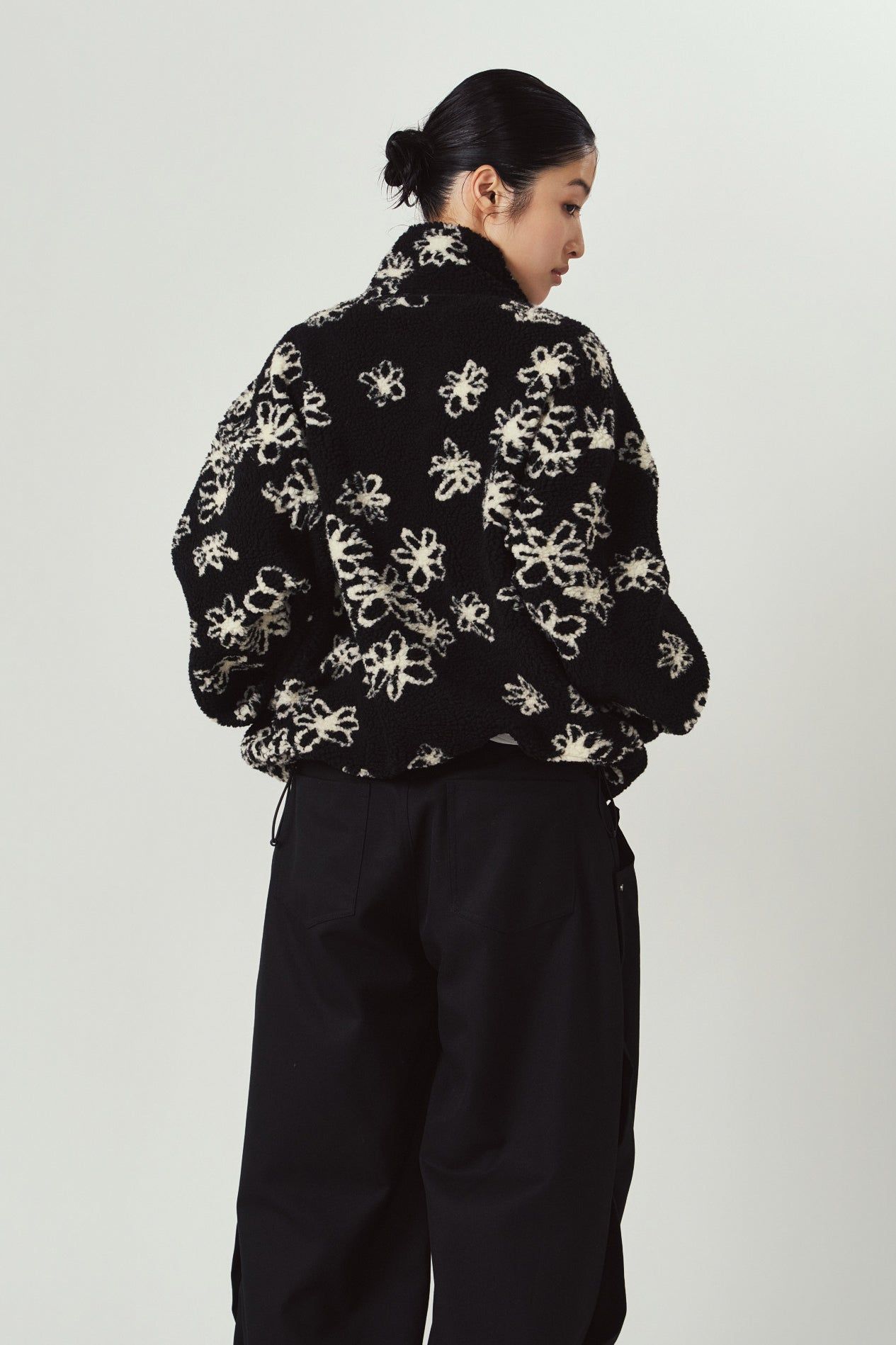 フラワー ボアフリース (ブラック) flower boa fleece(unisex) (Black) / 26AW