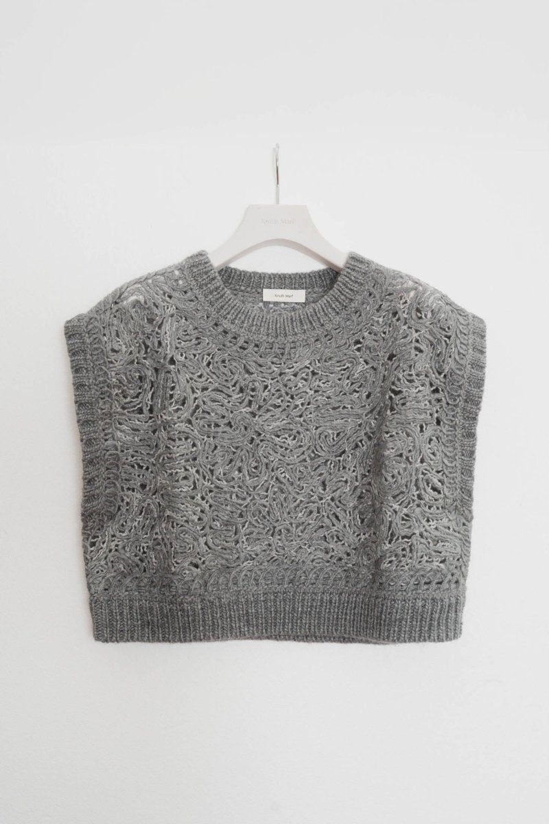 Knuth Marf◆Knuth Marf クヌースマーフ/ベスト/FREE/グレー/KM24SUG01 Knuth Marf - embroidery knit best / エンブロイダリーニット