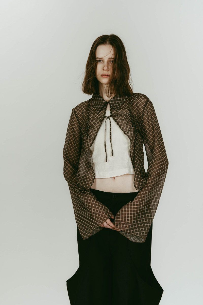 sheer collared blouse (Vintageyellow) / シアー ブラウス (ヴィンテージイエロー) / 26SS