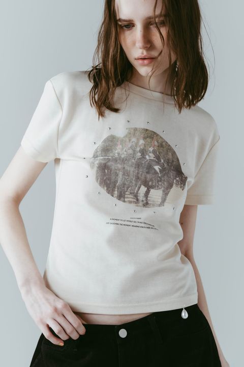スタッズコンパクトTシャツ (アイボリー) studded compact tee (Ivory) /  26SS
