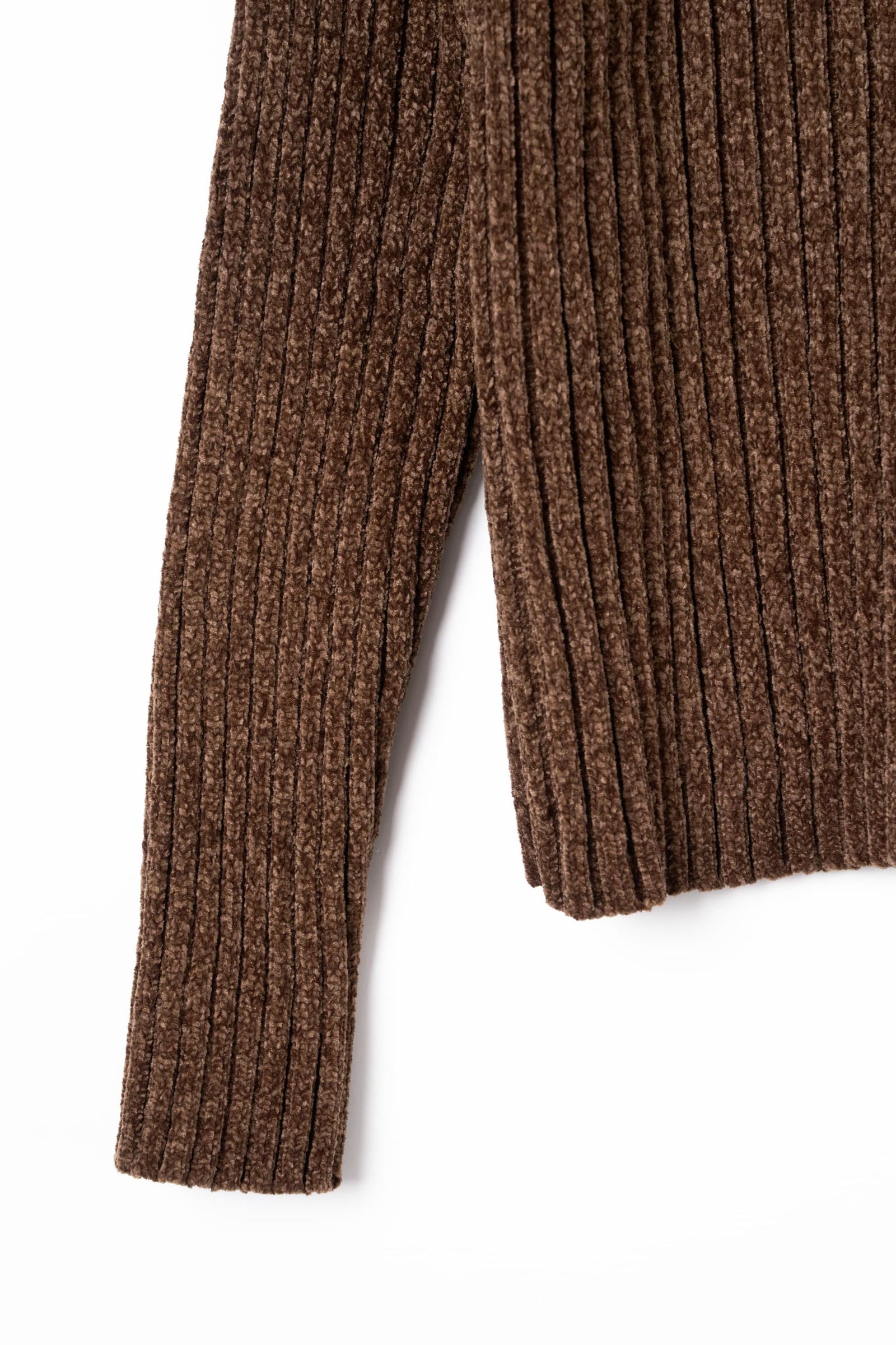 ブークレ ニット フーディ (ブラウン) rib hoodie boucle knit (Brown) / 26AW