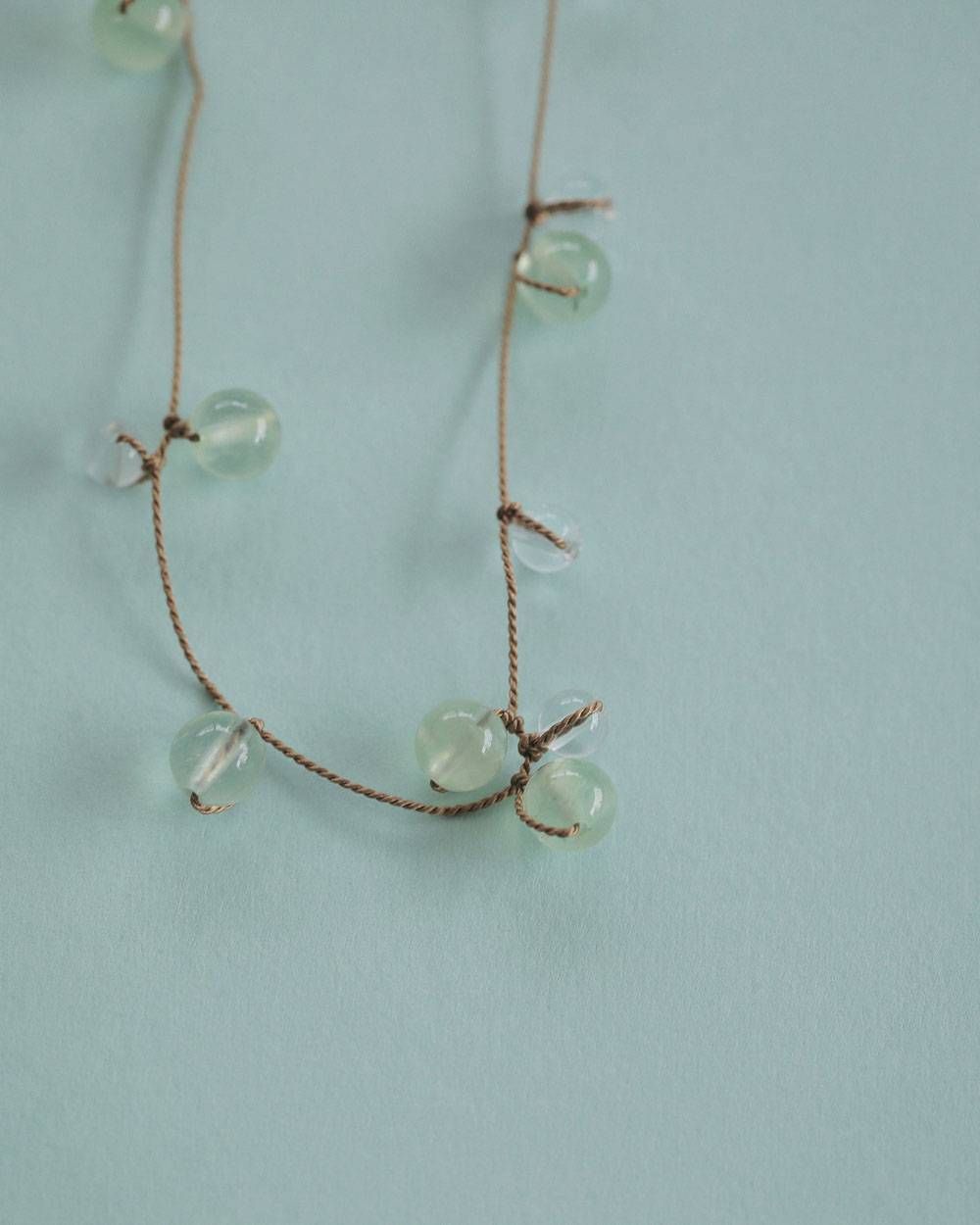 シルクコードネックレス (ベージュ) Stone Silkcord Necklace (Beige) / 27SS