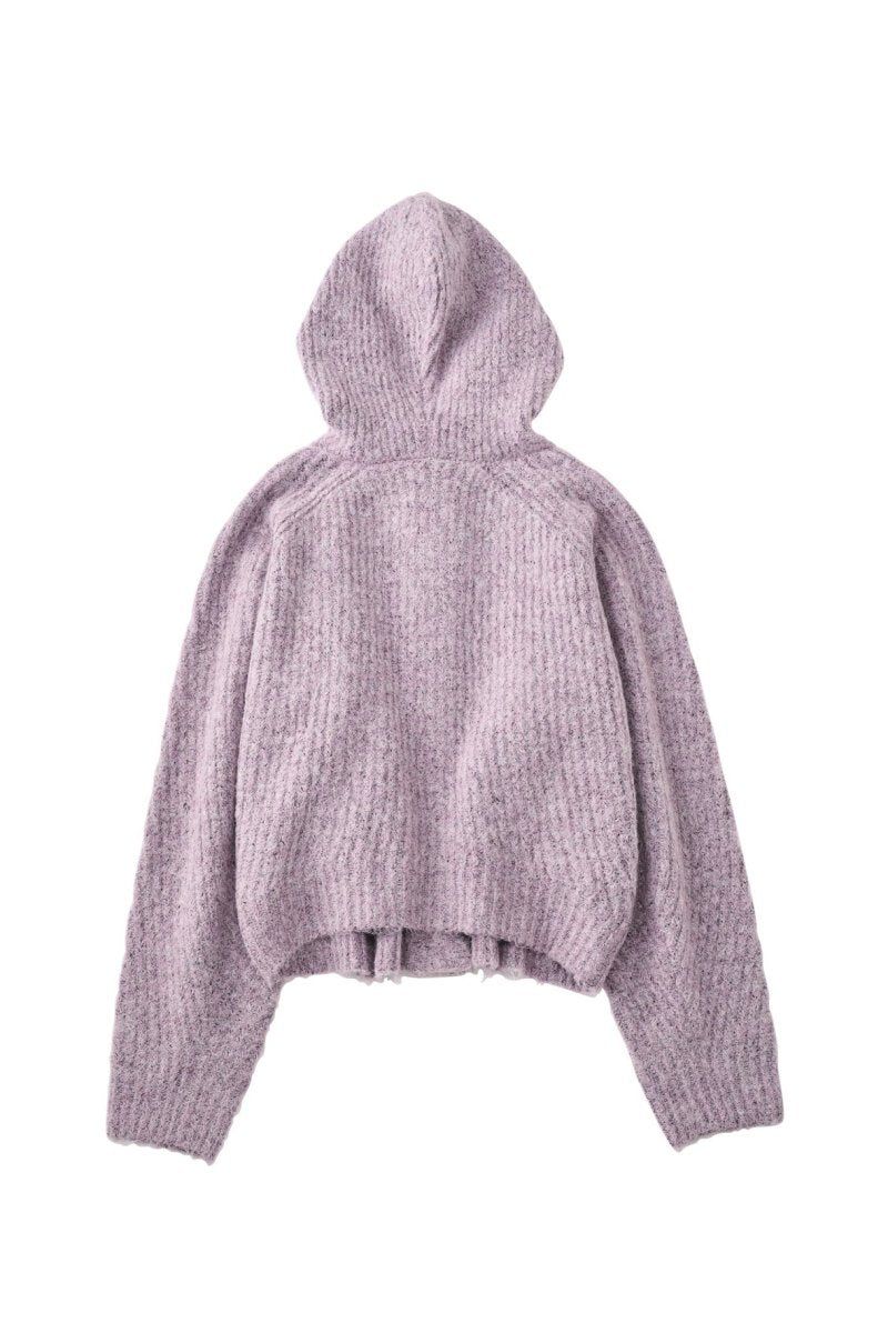 hooded cardigan knit / フーデッド カーディガンニット (ライラック) / 25AW